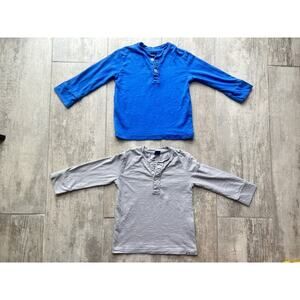 BABY GAP Toddler Set Lot of 2 Long Sleeve Boys Henley Causal Shirts Top 12-18m